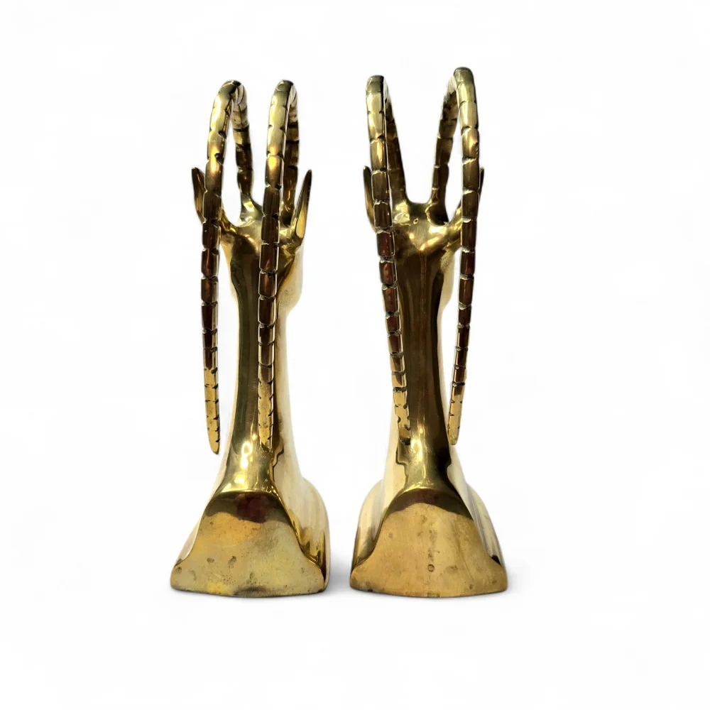 Solid Brass Gazellle Bookends. - Picture 4 of 8